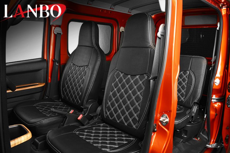 画像1: LANBO レザーシートカバー " キルトデザインステッチ "　ハイゼットカーゴ S700V/S710V (1)