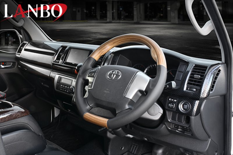 画像7: LANBO オリジナル ステアリング D型ガングリップ［ハイエース 200系4-8型］ (7)