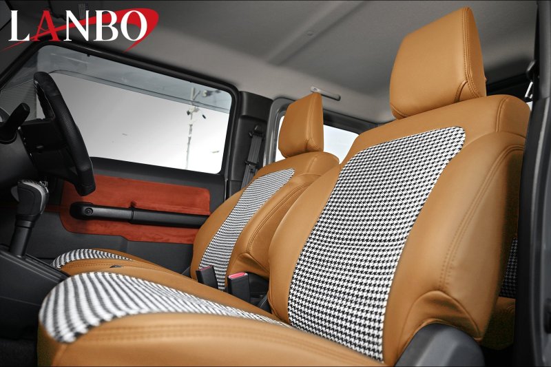 画像8: LANBO レザーシートカバー ハウンドトゥースデザイン【JIMNY/SIERRA　JB64W/74W】 (8)