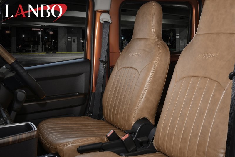 画像2: LANBO レザーシートカバー ハイゼットカーゴ S700V/S710V (2)